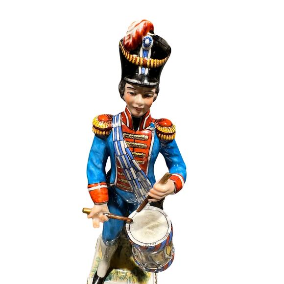 Naples Capodimonte 1804 Porcelain 9" Hand Painted French War Drummer Figurine - Picture 3 of 8